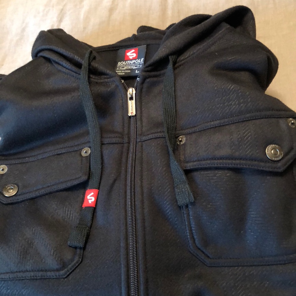 Men’s zip-up, hooded sweatshirt, Southpole